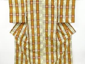 アンティーク　琉球絣柄織り出し手織り節紬着物